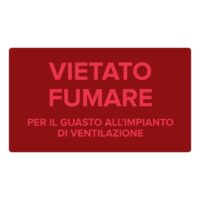CSA CSA08646 - Dicitura "VIETATO FUMARE PER IL GUASTO ALL'IMPIANTO DI VENTILAZIONE" per pannelli serie 5000
